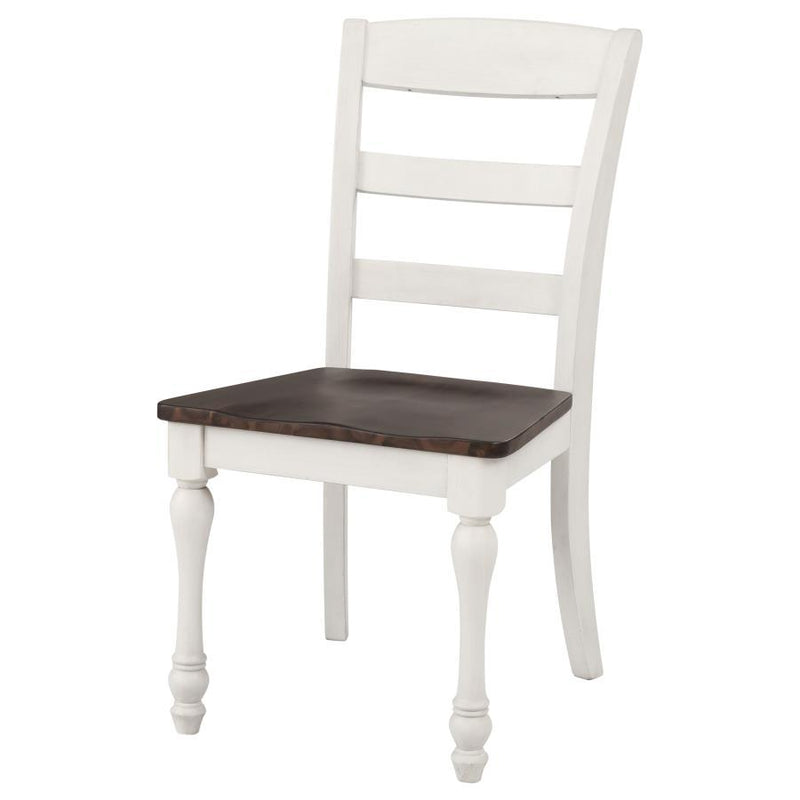 Madelyn - Ladder Back Side Chairs (Set of 2) - Dark Cocoa And Coastal White