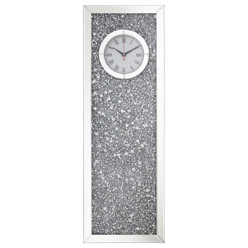 Minette - Crystal Inlay Rectangle Clock Mirror