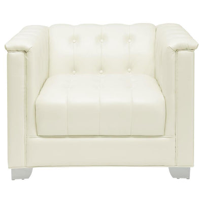 Chaviano - Tufted Upholstered Chair - Pearl White.