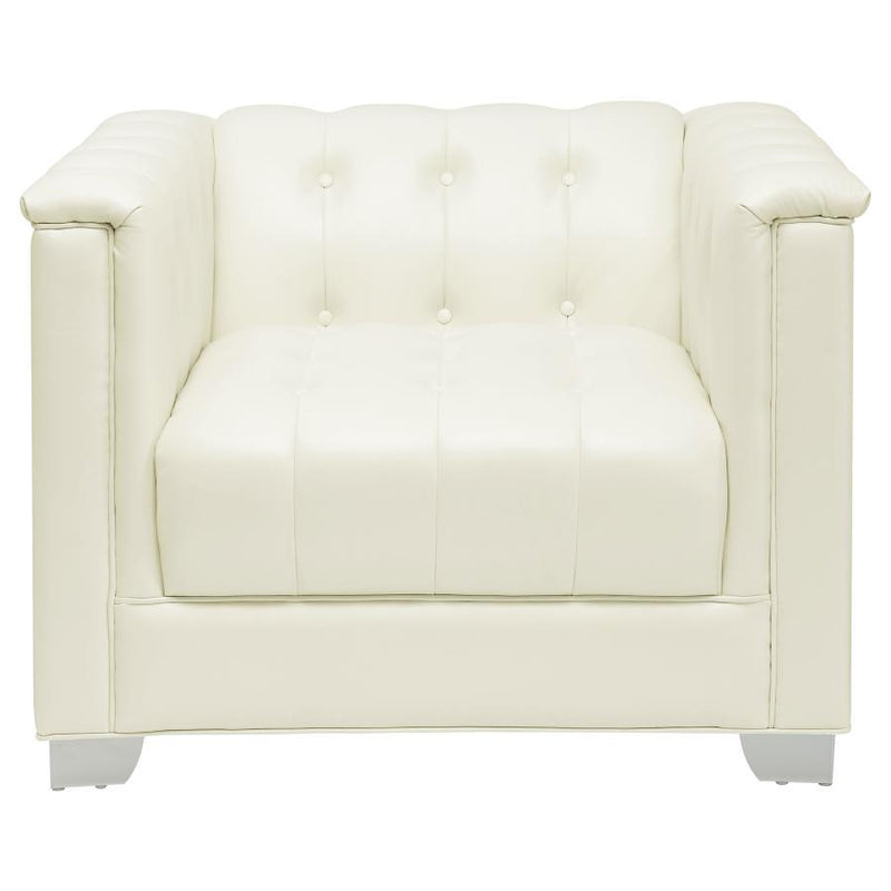 Chaviano - Tufted Upholstered Chair - Pearl White.