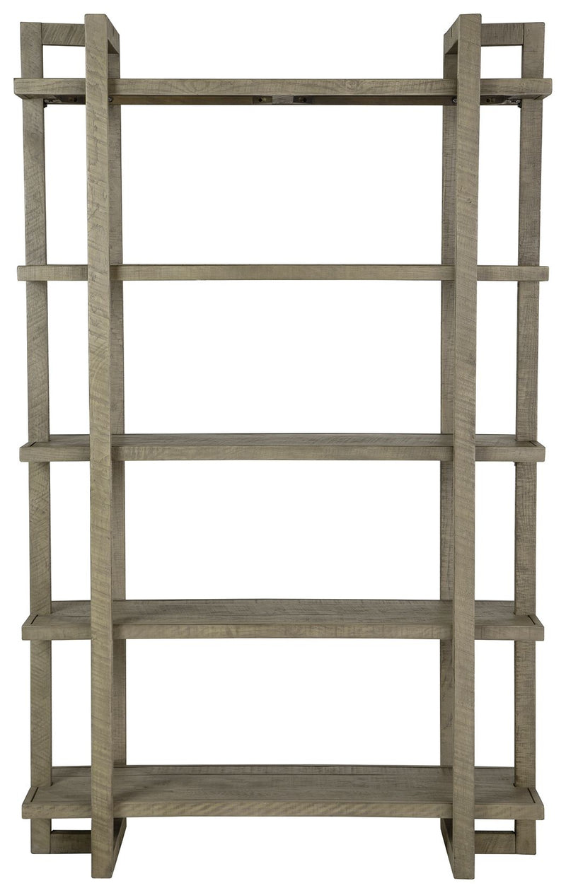 Bergton - Distressed Gray - Bookcase.