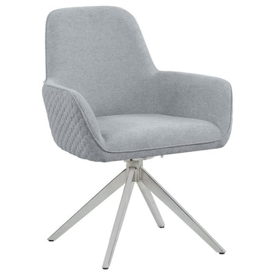 Abby - Flare Arm Side Chair - Light Gray And Chrome - Grand Furniture GA