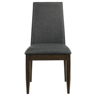 Wes - Upholstered Side Chair (Set of 2) - Grey and Dark Walnut.