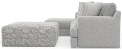 Logan - 2 Piece Upholstered Sectional With Comfort Coil Seating, 46" Cocktail Ottoman And 5 Included Accent Pillows (Left Side Facing Chaise) - Moonstruck