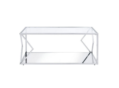 Virtue - Coffee Table - Clear Glass & Chrome Finish - Grand Furniture GA