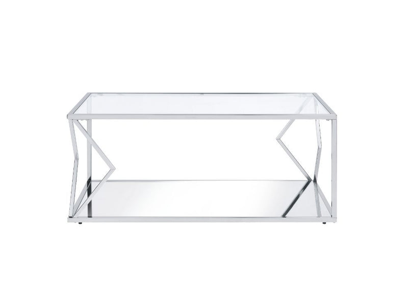 Virtue - Coffee Table - Clear Glass & Chrome Finish - Grand Furniture GA