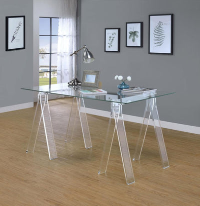 Amaturo - Writing Desk With Glass Top - Clear - Grand Furniture GA