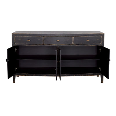 Gibson - Four Door Three Drawer Credenza - Coal & Brown.