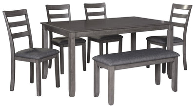 Bridson - Gray - Rect Drm Table Set (Set of 6).