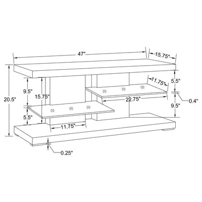 Cogswell - 2-Shelf TV Console - Glossy White.