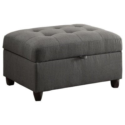 Stonenesse - Upholstered Tufted Sectional With Storage Ottoman - Grey.