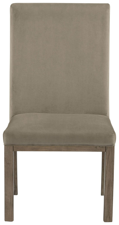 Chrestner - Gray / Brown - Dining Uph Side Chair (Set of 2).