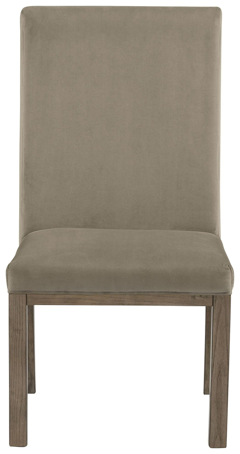 Chrestner - Gray / Brown - Dining Uph Side Chair (Set of 2).