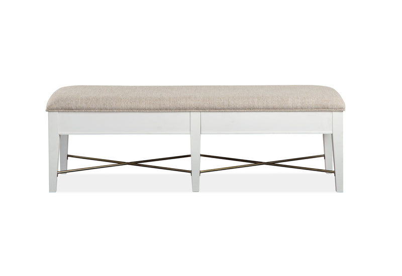 Heron Cove - Bench With Upholstered Seat - Chalk White.