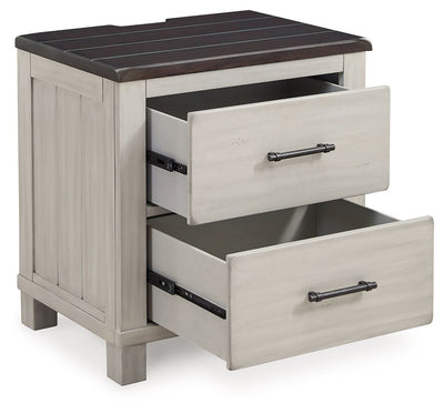 Darborn - Gray / Brown - Two Drawer Night Stand.