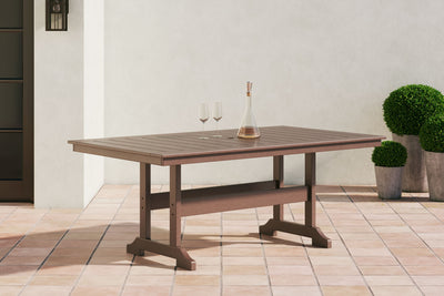 Emmeline - Brown - Rect Dining Table W/Umb Opt.