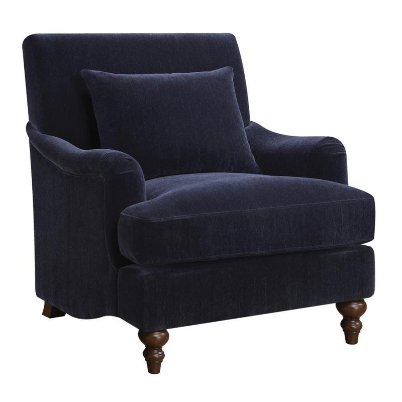 Frodo - Upholstered Accent Chair With Turned Legs - Midnight Blue.