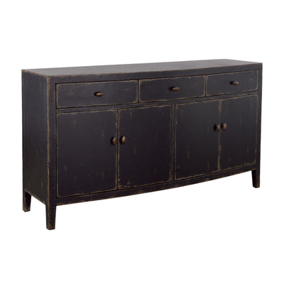 Gibson - Four Door Three Drawer Credenza - Coal & Brown.