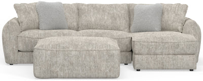 Bucktown - 2 Piece Sofa / RSF Chaise With Extra Thick Cuddler Seat Cushions & Cocktail Ottoman - Parchment