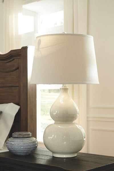 Saffi - Cream - Ceramic Table Lamp.