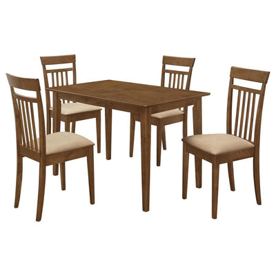 Robles - 5 Piece Dining Set - Chestnut And Tan - 5 Piece Dining Room Sets - Grand Furniture GA