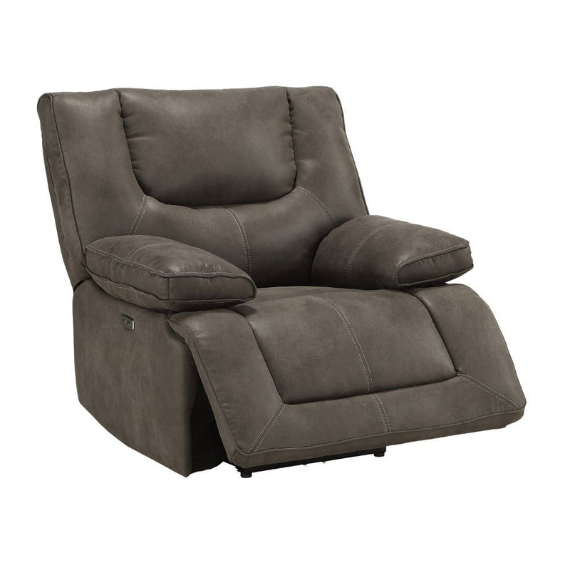 Harumi - Recliner - Gray Leather-Aire - Grand Furniture GA