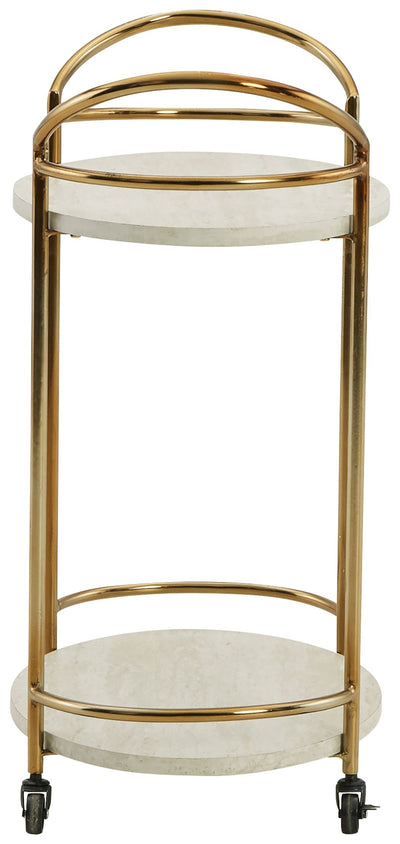 Tarica - Cream / Gold Finish - Bar Cart.