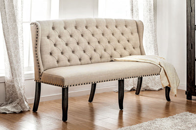 Sania - 3-Seater Loveseat Bench - Beige.