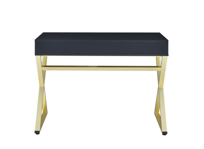 Coleen - Vanity Desk - Black & Brass Finish - 31" - Grand Furniture GA