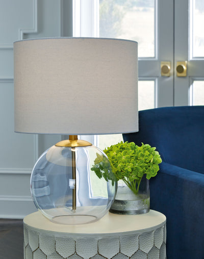 Samder - White - Glass Table Lamp.