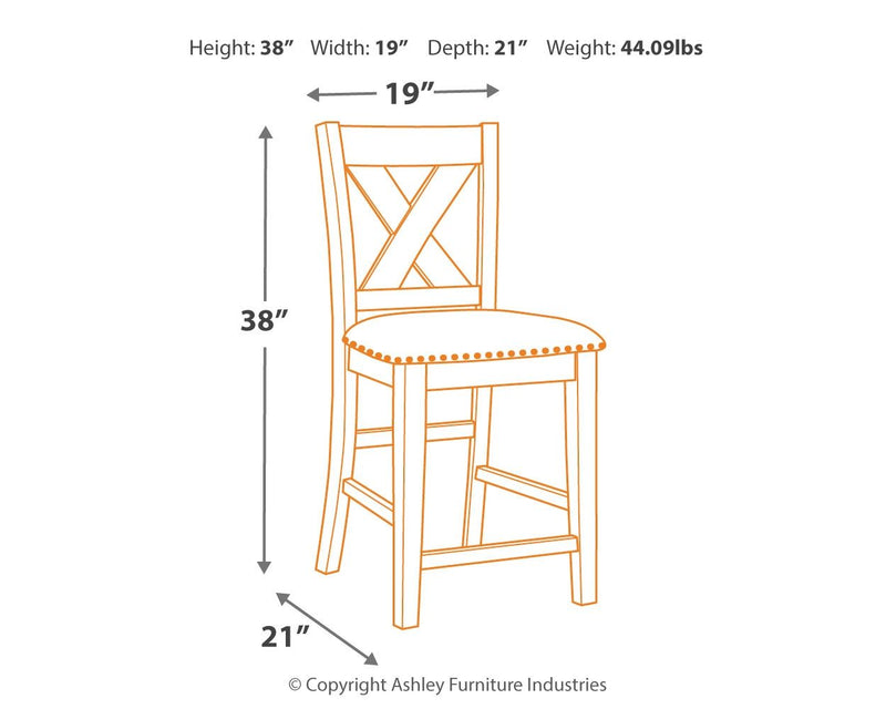 Caitbrook - Gray - Upholstered Barstool (Set of 2).