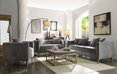 Sidonia - Sofa - Gray Velvet - Grand Furniture GA