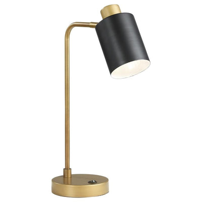 Cherise - Adjustable Shade Table Lamp - Antique Brass And Matte Black - Grand Furniture GA