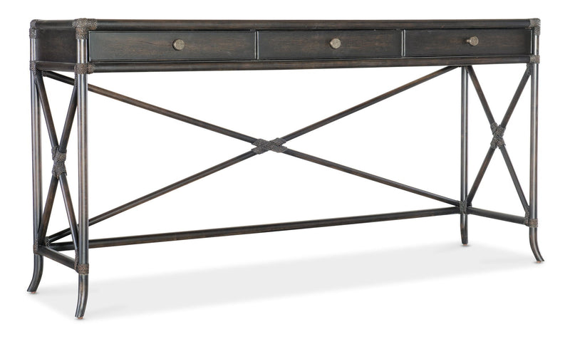 Retreat - Pole Rattan Console