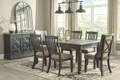 Tyler - Black / Grayish Brown - Dining Uph Side Chair (Set of 2) - Framed Back.