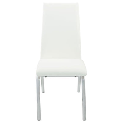 Bishop - Upholstered Side Chairs (Set of 2) - White and Chrome.