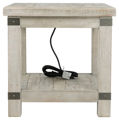 Carynhurst - White Wash Gray - Rectangular End Table.