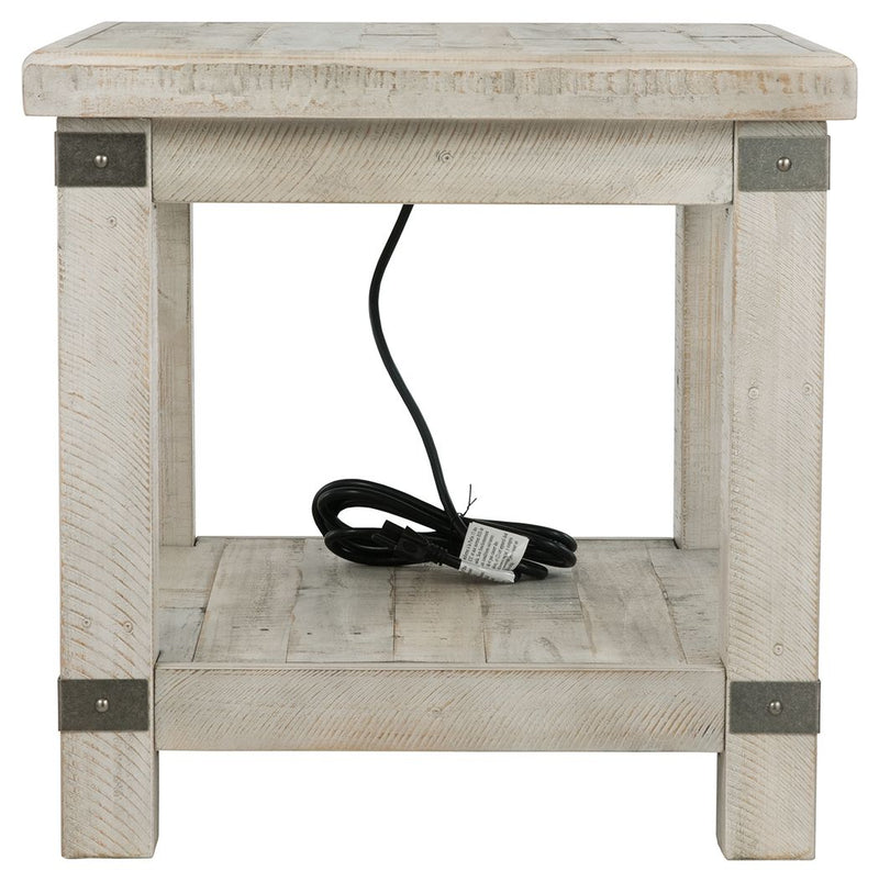 Carynhurst - White Wash Gray - Rectangular End Table.
