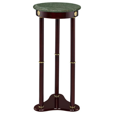 Edie - Round Marble Top Accent Table - Merlot.