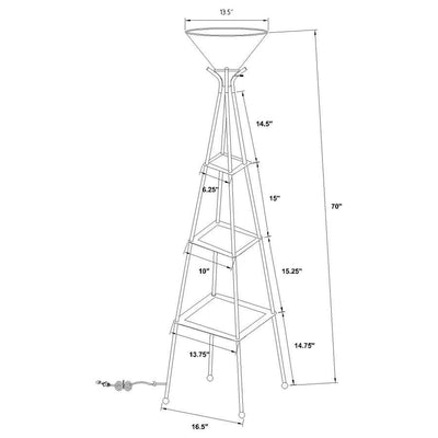 Gianni - Versatile Shelf Tower Floor Lamp - Charcoal Black - Floor Lamps - Grand Furniture GA