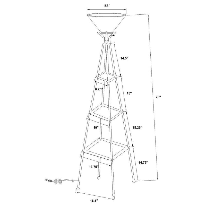 Gianni - Versatile Shelf Tower Floor Lamp - Charcoal Black - Floor Lamps - Grand Furniture GA