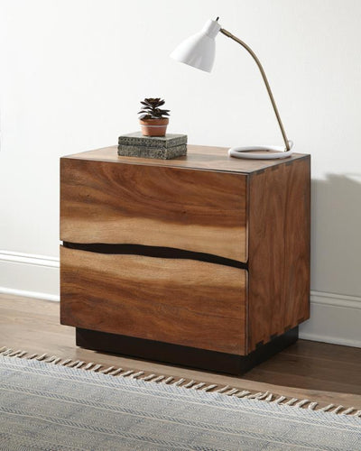 Winslow - 2-Drawer Nightstand - Smokey Walnut and Coffee Bean.