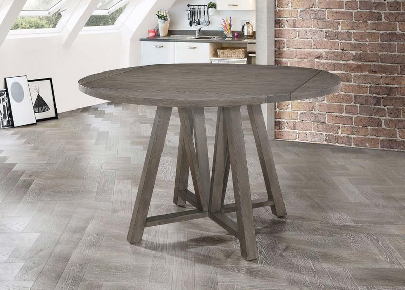 Athens - Round Counter Height Table With Drop Leaf - Barn Grey.