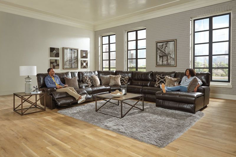 Como Modular Sectional - RSF Chaise Leather - Steel