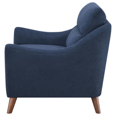 Gano - Sloped Arm Upholstered Chair - Navy Blue.