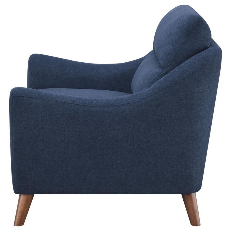 Gano - Sloped Arm Upholstered Chair - Navy Blue.