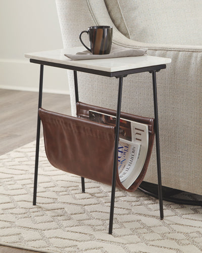 Etanbury - Brown / Black/white - Accent Table.