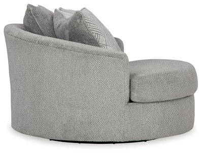 Casselbury - Cement - Oversized Swivel Accent Chair.