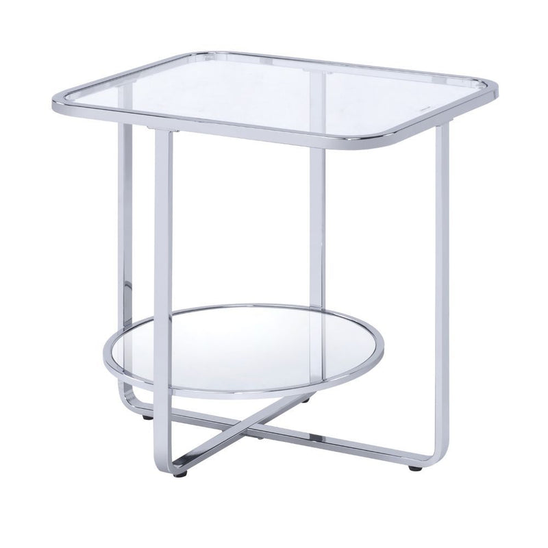 Hollo - End Table - Chrome & Glass - Grand Furniture GA