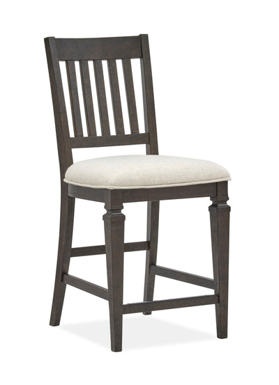 Calistoga - Counter Dining Chair With Upholstered Seat (Set of 2) - Weathered Charcoal.